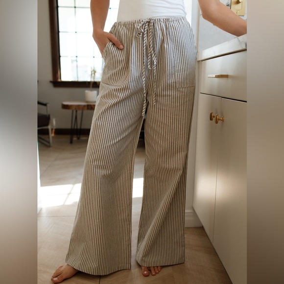 Carly Jean Los Angeles Pants - CARLY JEAN LOS ANGELES CJLA STRIPED ARDEN LINEN PANTS